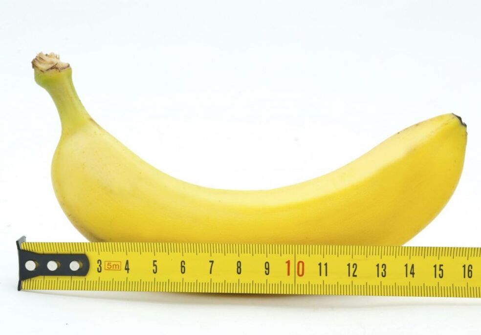μέτρηση του μεγέθους του πέους χρησιμοποιώντας το παράδειγμα μιας μπανάνας